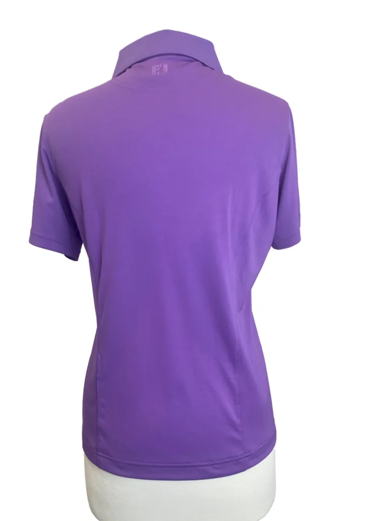 NEW Footjoy Women's 4 Button Short Sleeve Purple Golf Polo Size M