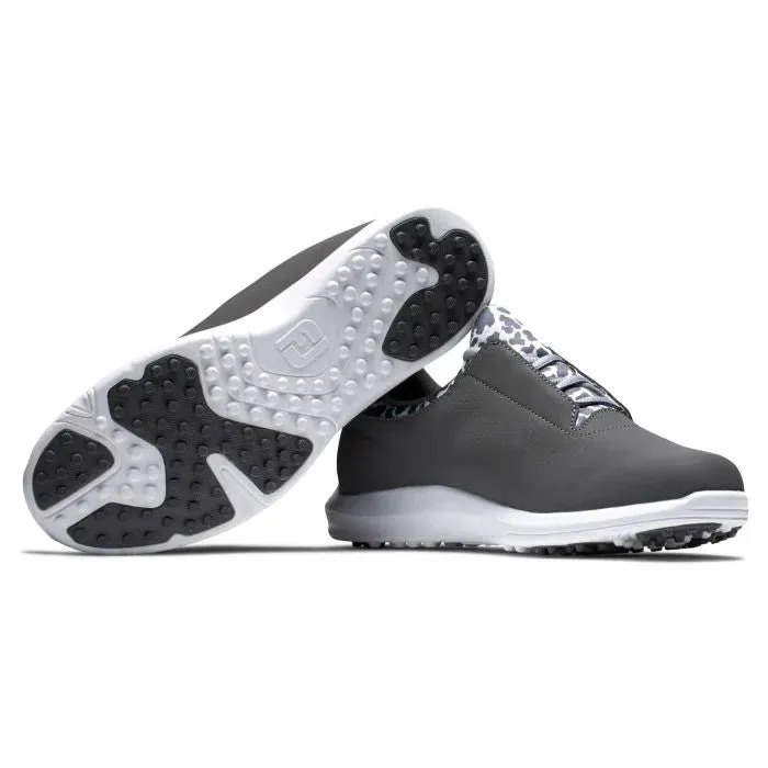 New Footjoy Women's FJ Leisure Golf Shoes - Charcoal/Leopard Size 7