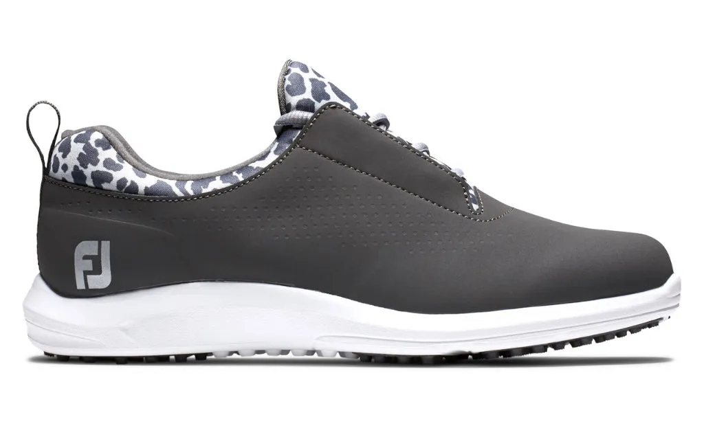 New Footjoy Women's FJ Leisure Golf Shoes - Charcoal/Leopard Size 7