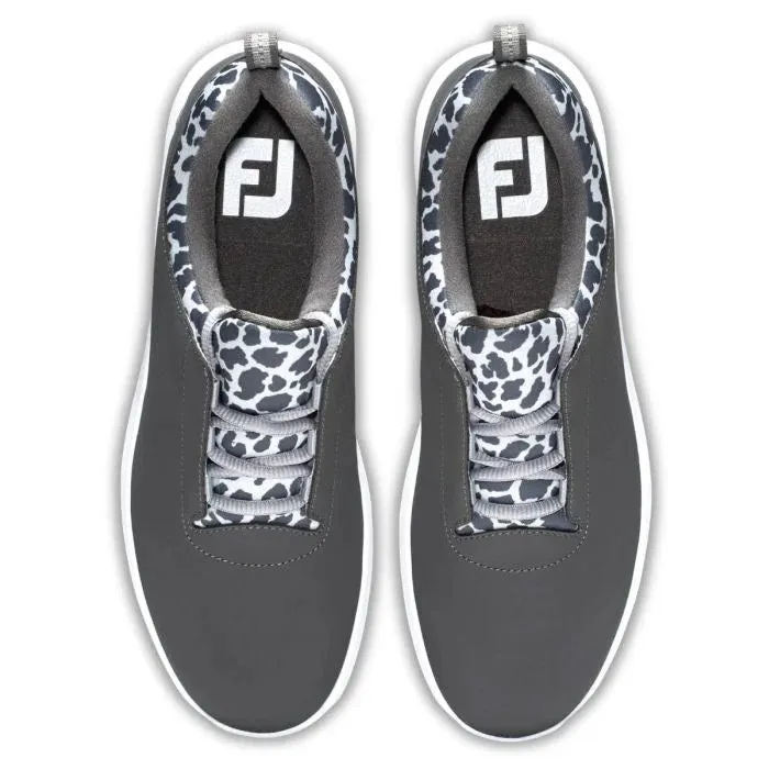 New Footjoy Women's FJ Leisure Golf Shoes - Charcoal/Leopard Size 7