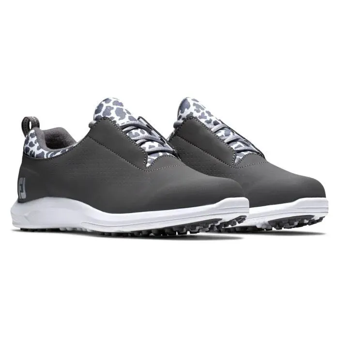 New Footjoy Women's FJ Leisure Golf Shoes - Charcoal/Leopard Size 7