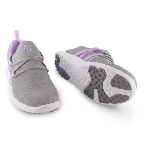 New Footjoy Women's FJ Leisure Slip on Golf Shoes - Gray/Purple Size 7.5 MSP$100