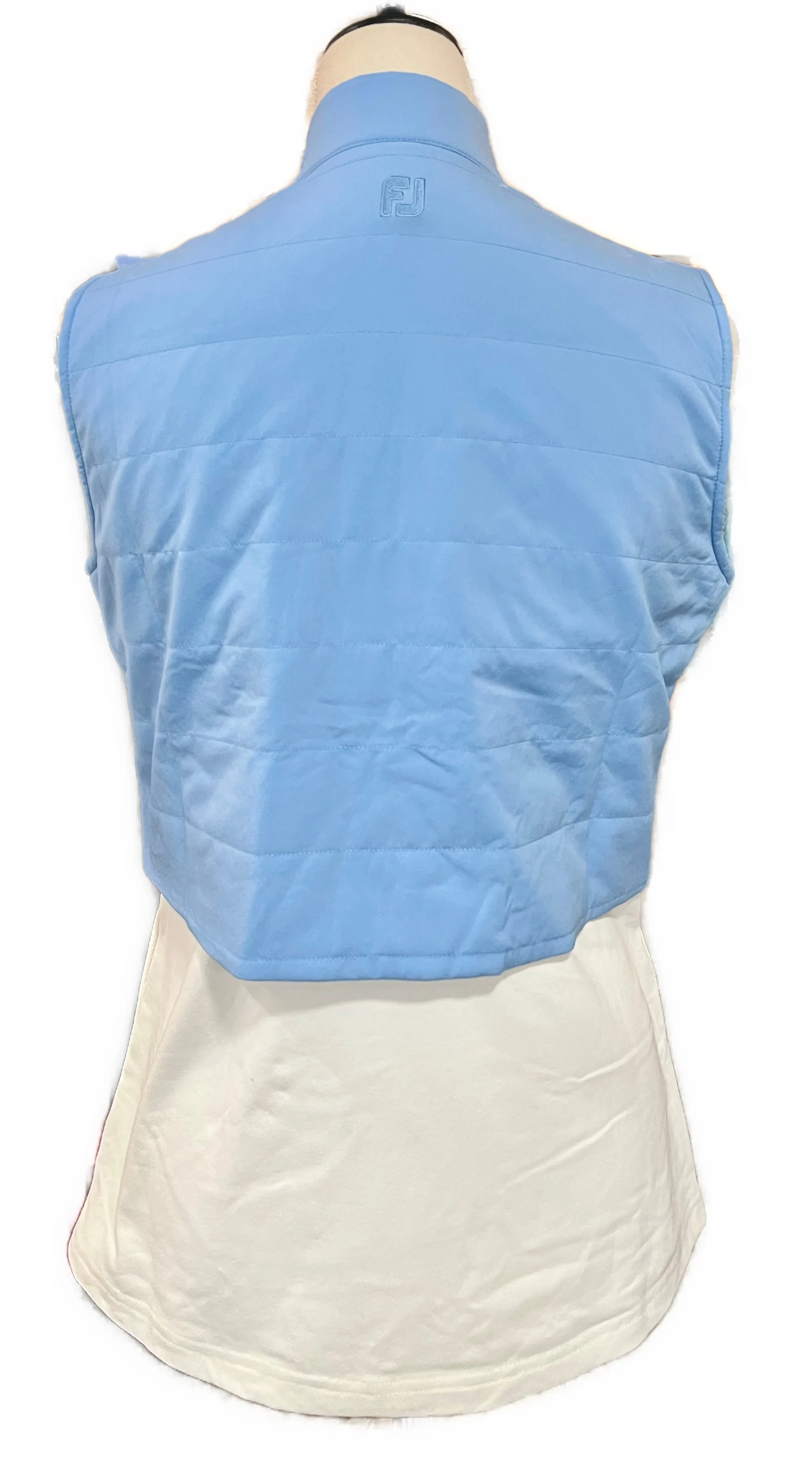 New Footjoy Women's Layered Insulated Golf Vest White/Blue Size S MSP$176