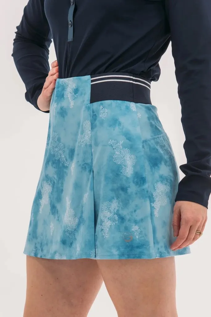 New Foray Golf Elastic Waistband Blue Print Glf Skort Size M MSP$160