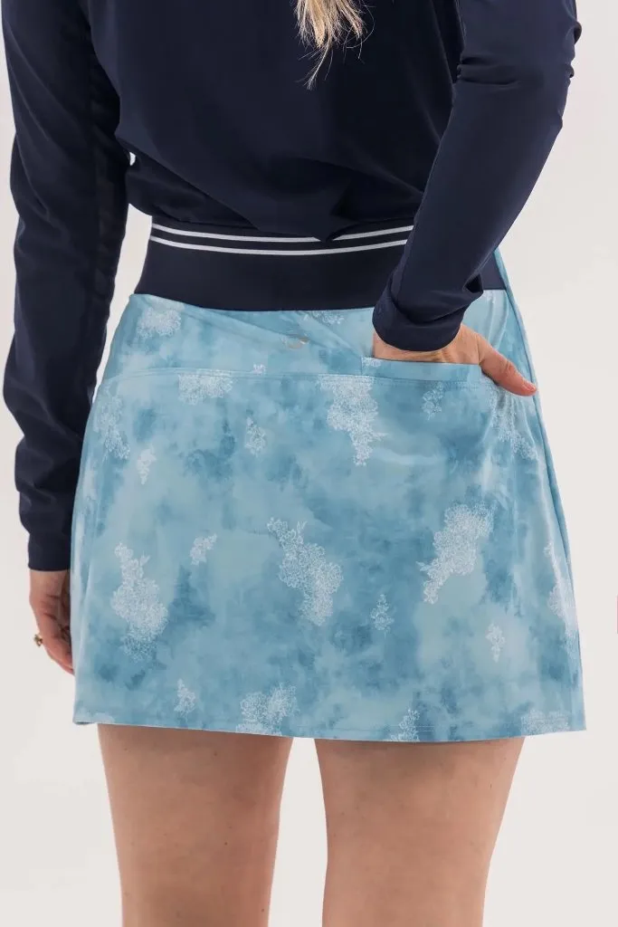 New Foray Golf Elastic Waistband Blue Print Glf Skort Size M MSP$160