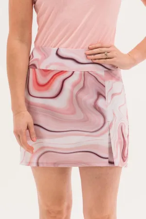 New Foray Golf Inverted Pleat Golf Skort - Pink Marble Size M MSP$160