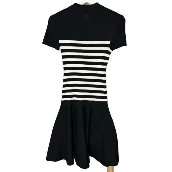New G/Fore Black Striped Sweater Dress Size XS MSP$295