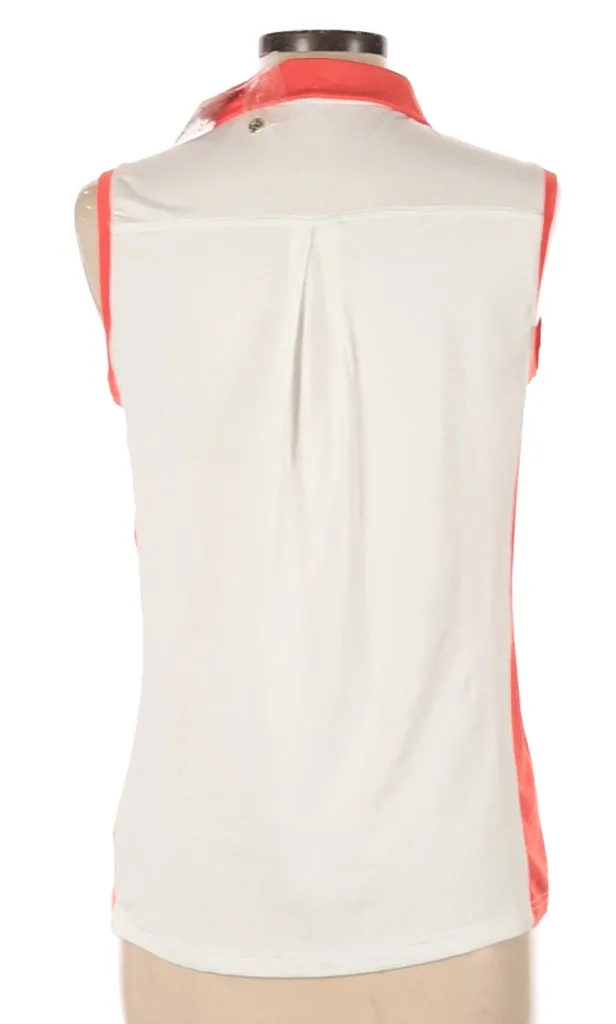 New GG Blue White & Coral Sleeveless Top Size L MSP$75