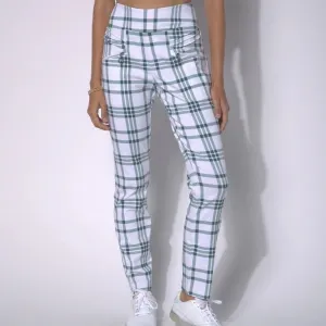 New GGBlue Women's Fab Fit Pant III - Matcha Plaid Size 8 MSP$104