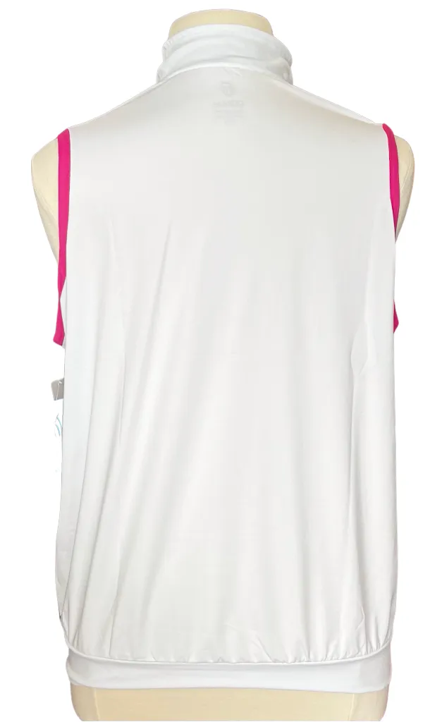 New GGBlue Women's Jada Sleeveless Golf Top in White/Green/Pink MSP$85