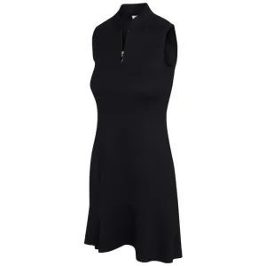 NEW Greg Norman Black Crossover Flounce Zip Sleeveless Golf Dress Size L MSP$100
