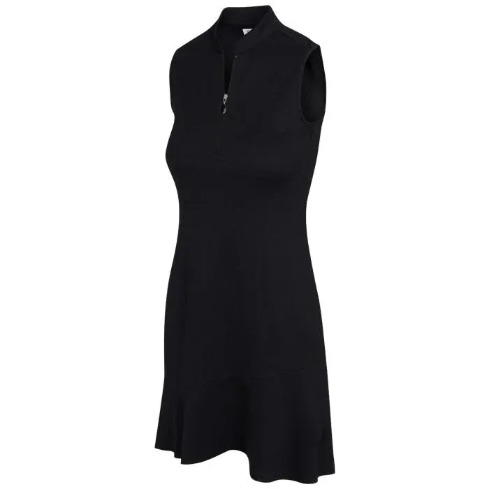 NEW Greg Norman Black Crossover Flounce Zip Sleeveless Golf Dress Size L MSP$100