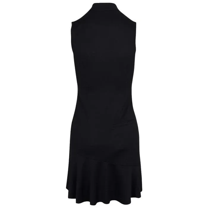 NEW Greg Norman Black Crossover Flounce Zip Sleeveless Golf Dress Size L MSP$100