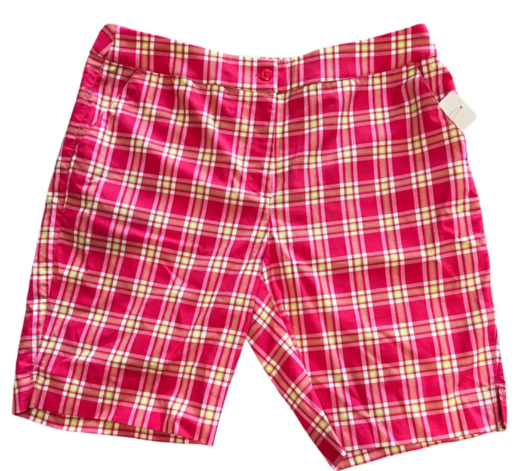 New Greg Norman Pink Plaid Short Size 10 MSP$70