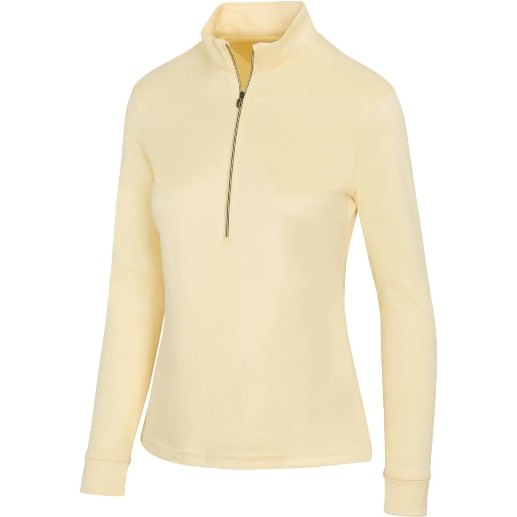New Greg Norman Women's Club House Zip Mock Pullover - Lemon MSP$69