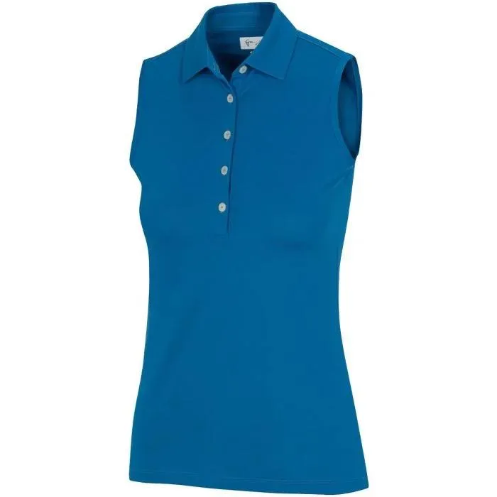 New Greg Norman Women's Sleeveless Freedom Golf Polo - Cornflower MSP$45