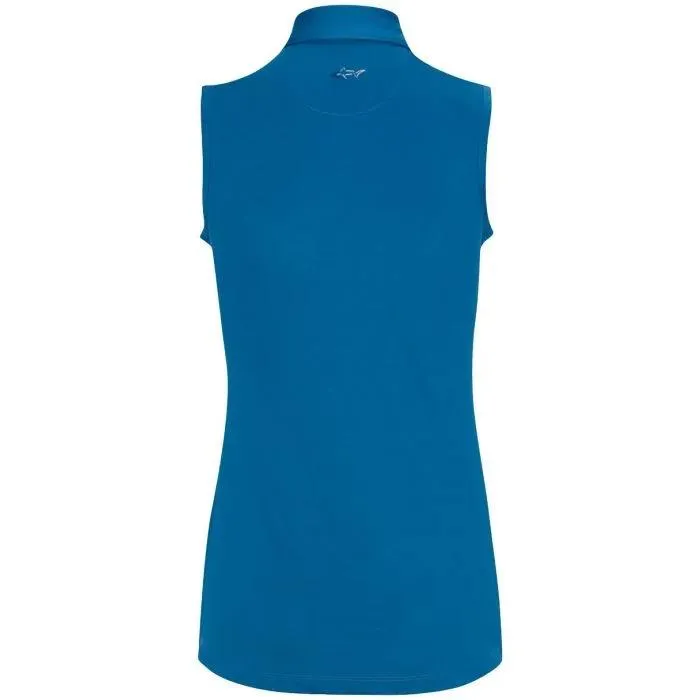 New Greg Norman Women's Sleeveless Freedom Golf Polo - Cornflower MSP$45