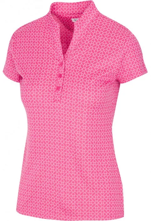 New Greg Norman Women's Trellis Jacquard Button Golf Polo MSP$69