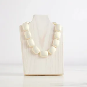 New Hot Girls Pearls White Chicklet Cooling Necklace