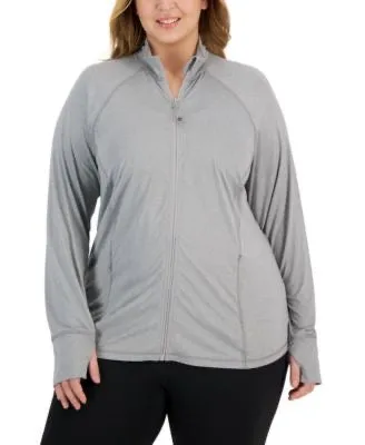 New Ideology Plus Size Full-Zip Long Sleeve Jacket