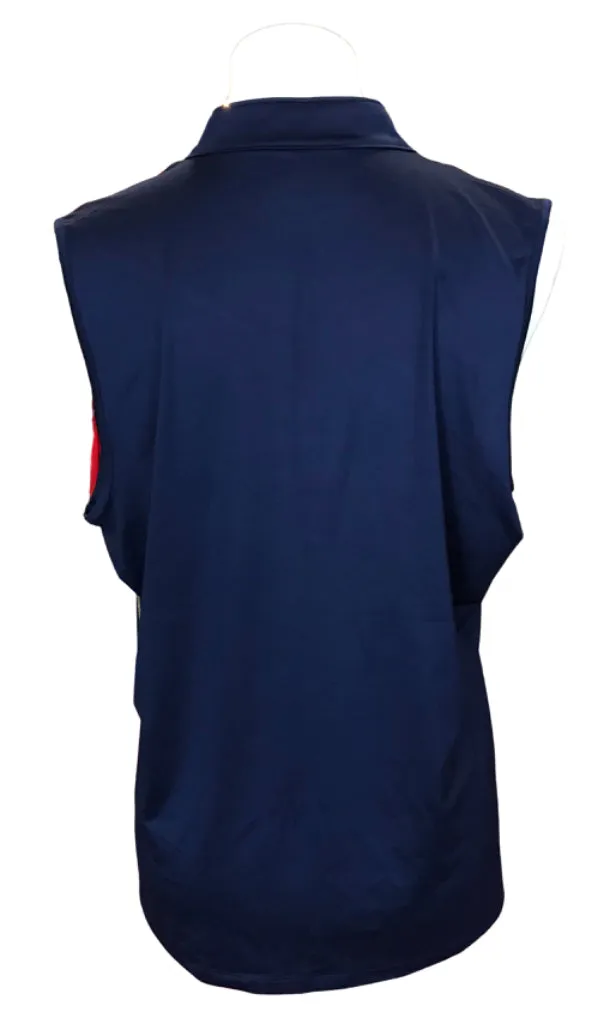 New Izod Navy Sleeveless Polo w/ White & Pink Accents MSP$56