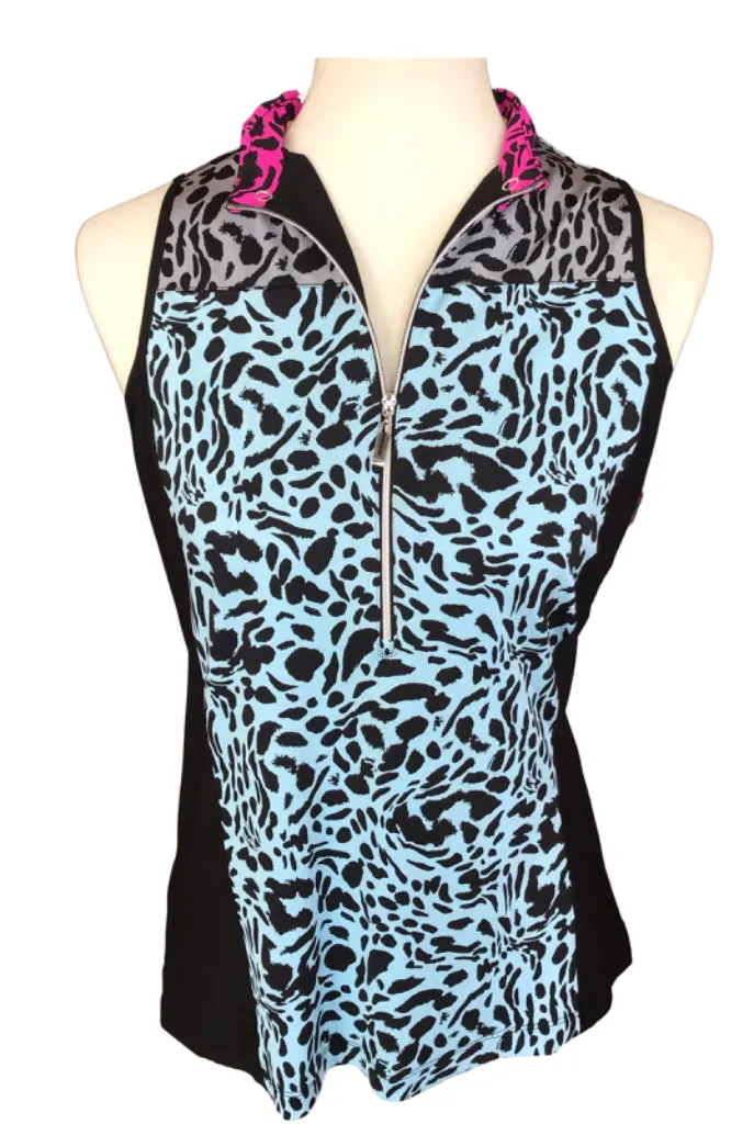 New Jamie Sadock Animal Print Sleeveless Top - Moondust Size S. MSP$89.50