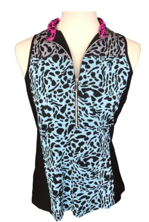 New Jamie Sadock Animal Print Sleeveless Top - Moondust Size S. MSP$89.50
