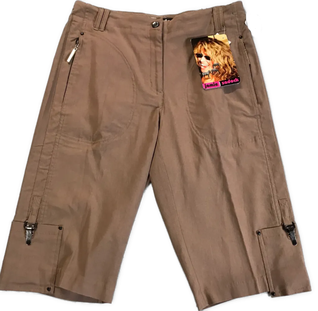 New Jamie Sadock Chocolate Brown Stretch Capri Pants Size 2