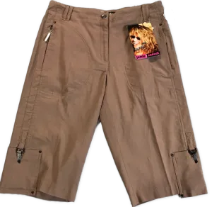 New Jamie Sadock Chocolate Brown Stretch Capri Pants Size 2