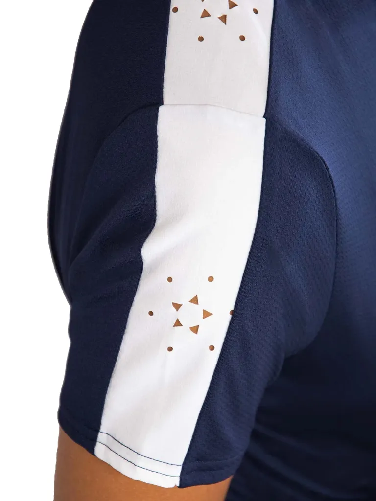 NEW Jofit 1/2 Zip Navy Short Sleeve w/White Accent & Cutout Details Golf Polo Size S MSP$86