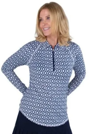 New Jofit Navy & White Patterned UV Top Size XS  MSP$82