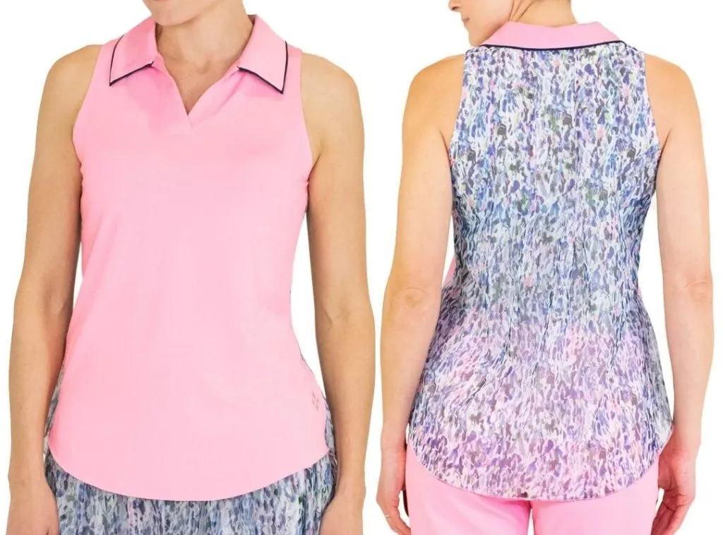 New Jofit Sleeveless Flounce Back Cutaway in Pink Size XXL. MSP$82