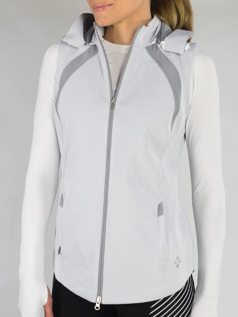New Jofit Sprint Hooded Vest in Light Gray. MSP$156