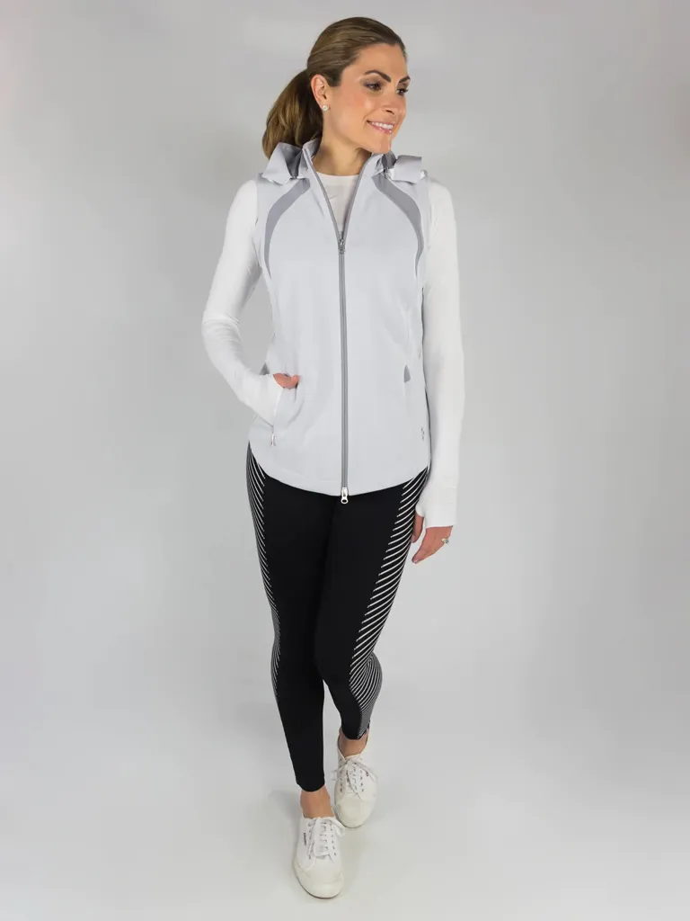New Jofit Sprint Hooded Vest in Light Gray. MSP$156