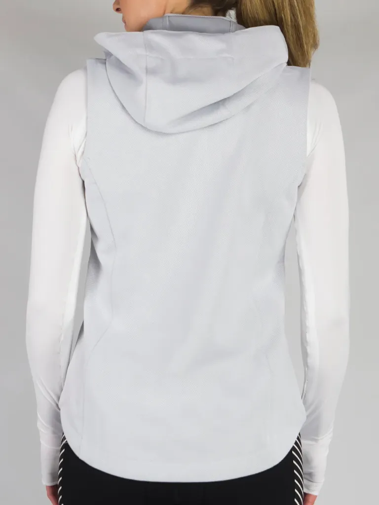 New Jofit Sprint Hooded Vest in Light Gray. MSP$156