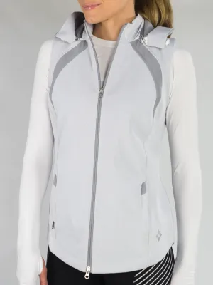 New Jofit Sprint Hooded Vest in Light Gray. MSP$156