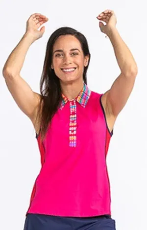 New Kinona Button & Run Sleeveless Top -Pink MSP$99