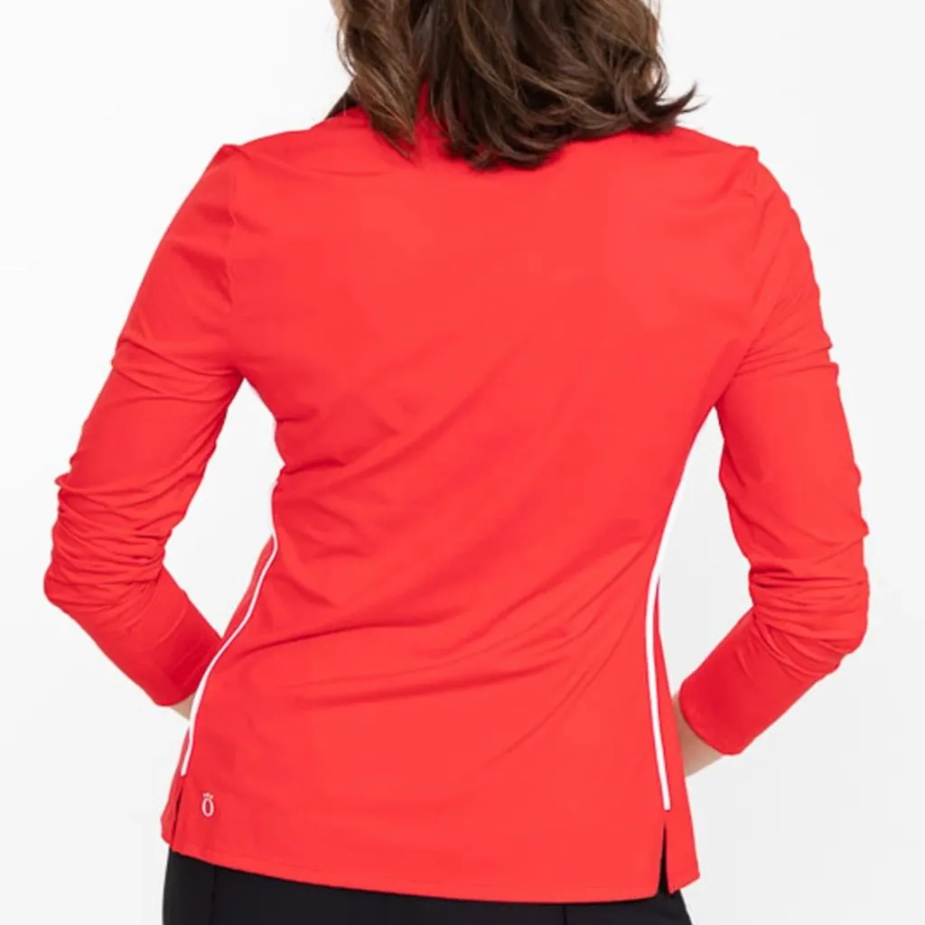 New Kinona Keep it Covered Long Sleeve Golf Top - Cherry Size S MSP$120