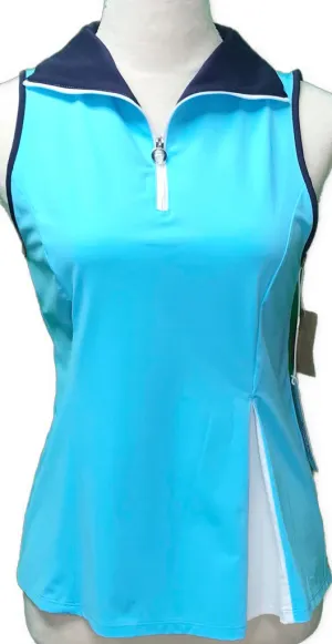 New Kinona Peekaboo Pleat Sky Blue Sleeveless Top