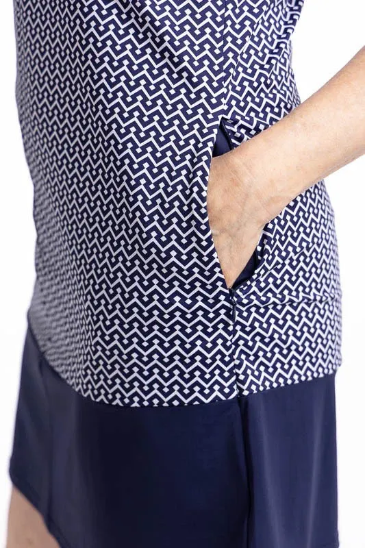 New Kinona Sandy Par Golf Dress- Navy Chic Chevron MSP$179