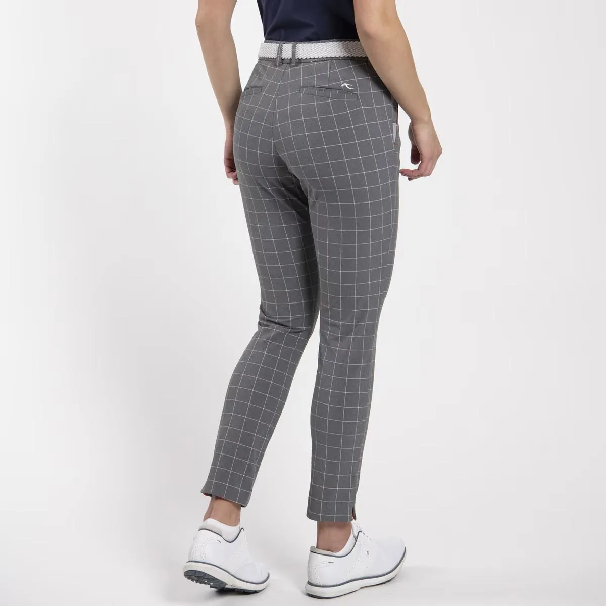 New Kjus Ikala 7/8 Gray Plaid Tregging Golf Pant Size M. MSP$249