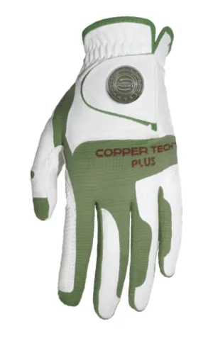 New Ladies Copper Tech Plus Golf Glove - Green- Left Hand One Size