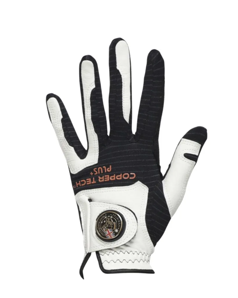 New Ladies Copper Tech Plus Kangaroo Leather Golf Glove BK/BK One Size