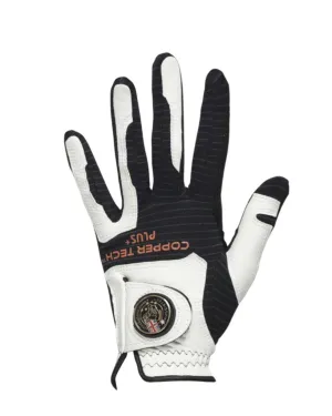 New Ladies Copper Tech Plus Kangaroo Leather Golf Glove BK/BK One Size