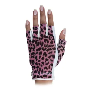 New Lady Classic Solar Fashion Half Glove Animal Print Right Hand