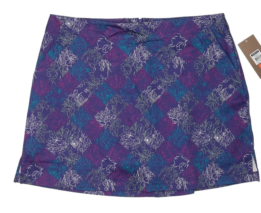 New Lady Hagen Purple Floral Cotton Skort Size 14