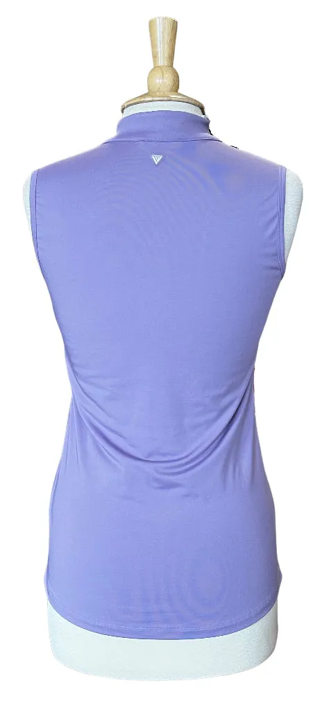 New Levelwear Purple Sparkles Sleeveless Golf Polo w/ Logo Size S MSP$60