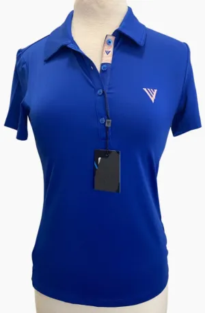 New Levelwear Royal Blue Button Polo Size S MSP$65