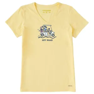 New Life is Good Women's Crusher V-Neck Jackie Off Road Golf - Yellow