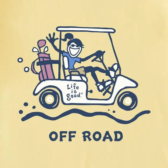 New Life is Good Women's Crusher V-Neck Jackie Off Road Golf - Yellow